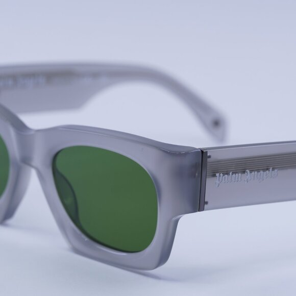 Palm Angels PERI089 BODIE 0955 Sunglasses Grey Square Frame, Green Lenses - Picture 2 of 9